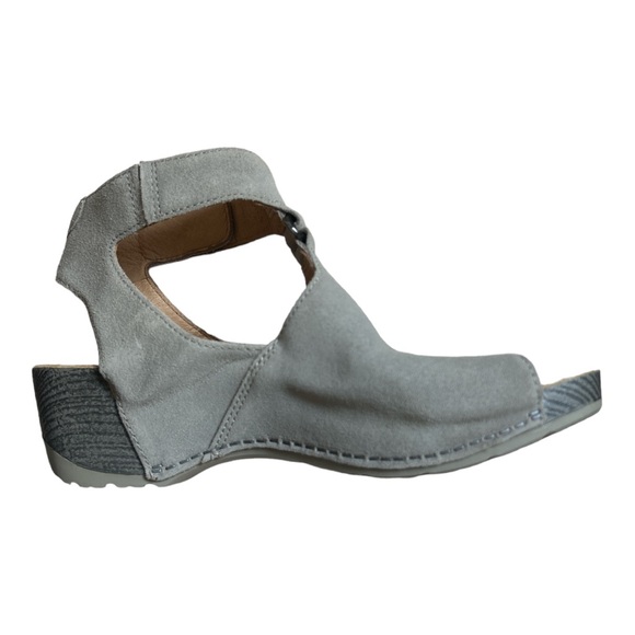 Dansko Taylin Burnished Suede Wedge Sandals Taupe Size 39 - Picture 5 of 12